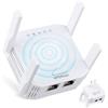 Mapille Ripetitore WiFi Potente 1200Mbps, Amplificatore WiFi Dual Band 2,4GHz e 5GHz, Modalità Ripetitore/AP/Router, 4 Antenne Esterne, Extender Wifi con Porta Ethernet per Casa e Ufficio