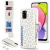 SailorTech per Samsung Galaxy A03s Custodia per telefono con porta carte di credito per uomo, Samsung A03s Custodia con slot per carte di credito Portafoglio Zipper per donna-Leopardo Bianco