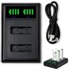 Poeloisy Caricabatterie Doppio USB LCD per Batteria NP-BX1, Compatibile con Sony | ZV-1 RX100 RX100 II III IV V VI VII HX90V HX99 WX350 WX500 AS15 AS50,Doppia Porta Type-C e Micro USB, Ricarica Sicura Rapida
