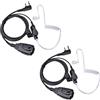 HYSHIKRA Auricolare radio compatibile con Retevis Baofeng UV5R Kenwood TK250 Walkie Talkie Headset con PTT e microfono (tubo trasparente, 2 pezzi)