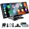 Tallflly 10.26 Pollici Schermo Per Auto per Apple Car play e Android Auto Wireless, Schermo Carplay Auto con Telecamera Posteriore HD 1080P/Bluetooth/FM/AUX/Mirror Link/Assistente Vocale/GPS