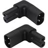AAOTOKK(2-Pezzi Adattatore CA Angolo retto IEC320 C8 a C7 2.5A 250V su e giù 90 gradi Figura 8 Extender di alimentazione CA femmina a maschio LED TV Convertitore di CA(C8 a C9/Superiore Inferiore)