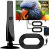 LIWEARE Rewave TV Antenna DVBT2 Freeview, universale, portata 50+ miglia, 4K 1080P, nero, 75 ohm, ANTENNE