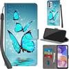 PHINIENLAND Cover per Samsung Galaxy A23 4G/5G PU Pelle Custodia Flip Turquoise