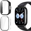 Yenwen Custodia per Xiaomi Redmi Watch 5 Lite Cover, 2 Pezzi HD Anti-Graffio Case, Schermo Vetro Temperato, Silicone TPU Custodia Antiurto Protettiva - Trasparente + Nero