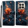 PHINIENLAND Cover per Xiaomi Redmi Note 15 Pro Plus 5G Case PU Pelle Custodia [Kickstand] [Chiusura magnetica] [Slot per Schede], Portafoglio Flip Custodia per Redmi Note 15 Pro Plus 5G,Fiamma
