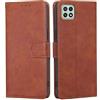 RankOne Cover per Samsung Galaxy A22 5G (6.6 Inches), Custodia Flip Pelle Portafoglio, Magnetica Libro Bumper Cover Case - Marrone