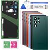 Eonpam Scocca Vetro Posteriore Sostituzione per Samsung Galaxy S22 Ultra 5G SM-S908 Originale Coperchio Copribatteria con Vetro Fotocamera+Ricambio Kit(Verde)