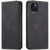 Mixroom - Custodia Cover Case a Libro Nero per iPhone 15 con Stand in Ecopelle Chiusura Magnetica Formato Portafoglio Parte Interna in TPU Morbida con Bordi Piatti C05