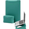 YealRed 13,3-14 pollici Custodia per Laptop per MacBook/iPad/Surface/Lenovo/HP e Altri Laptop, in Pelle PU, con Supporto + Tappetino in Mouse, con Tasca Caricabatterie (Verde)