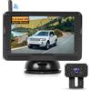 VECHTEL Telecamera Retromarcia Senza Fili 1080P, kit monitor con schermo IPS da 4.3 pollici, Facile da Installare, Linee Guida DIY, Visione Notturna, Impermeabile IP68