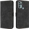 OKZone Cover per Motorola Moto G60S, Custodia in PU Pelle per Motorola Moto G60S, Custodia a Libro Protettiva Folio Portafoglio con Chiusura Magnetica e Slot per Carte Wallet Case Flip Cover (Nero)