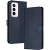 PanXCase Cover Libro per Oppo Reno 12 - Custodia PU Pelle Wallet, Supporto, 3 Porta Carte, Magnetica Antiurto Case (Blu Scuro)