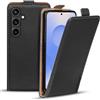 Verco Flip Cover per Samsung Galaxy S25 Plus Case, Flip Style Custodia per Samsung S25+, Custodia verticale pieghevole per cellulare, nero