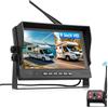 VECHTEL Kit Telecamera Posteriore IPS HD 9 Pollici senza Fili con 4 Schermi, BSD/DVR, Telecamera Retromarcia Auto Wireless Impermeabile IP68 con Visione Notturna per Camion, Camper, Furgoni