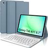 Occtingkind Cover con Tastiera Bluetooth per Samsung Galaxy Tab A11 8,7 (2025 SM-X133/SM-X135) e Tab A9 8,7 (2023 SM-X110/SM-X115), Italiano QWERTY, con Portapenna Inferiore, Blu Nebbia