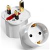 VGUARD Adattatore da Europa a Regno Unito, da UE a UK da 2 Pin a 3 Pin per Dispositivo Elettronico da Viaggio - Bianco [1 Pack]