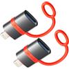 mcdodo Adattatore da USB-A a Lightning 2 pezzi Convertitore con Clip Portachiavi, Ricarica e Trasferimento Dati 480Mbit/s, Plug and Play per iPhone 14/13/12/11/SE, iPad, iPod