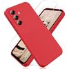 YiKaDa - Cover per Samsung Galaxy A56 5G & [2 Pack] Pellicola Protettiva in Vetro Temperato, Custodia Liquid Silicone Leggero - Rosso