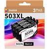 Hookink 503 503XL Compatibili per Cartucce Epson 503XL Nero per Expression Home XP-5200 XP-5205 XP5200 XP5205, Workforce WF-2960 WF-2965 WF2960 WF2965 (3 Nero)