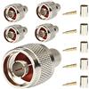 Fiotasy 5 connettori di tipo N maschio sfilettato su spina coassiale, connettore per LMR400 RG8 Belden 9913, 50 Ohm, a bassa perdita RF, cavo coassiale.