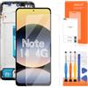 AGCUT (Non per 24117RN76E) Display LCD per Xiaomi Redmi Note 14 4G 24117RN76G 24117RN76O 6,67 Pollici Display LCD Touch Screen Digitalizer Assemblea con Strumenti (Nero con Telaio, senza impronta, Passo 5G)