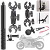 RATSTONE Accessori Per Insta 360 x4,Per Insta 360 x3 Kit Moto,Supporto Per Videocamera,Rotazione Di 360 Gradi,Doppio Morsetto,Alluminio,Doppia Stabilità,Per Insta360 x5,x4,x3,x2,Per One Rs,Per Ace,Ace Pro