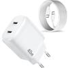 XIQUTOA Caricabatterie da 45 W con cavo di ricarica per Samsung Galaxy S25 Ultra/S24 Ultra/S23 FE/S25 Plus/S24+/ A56 5G/A16 A26 A36/A55 A25 A35 A54 A53 A34/S22/Z Fold 5 6 p/S22 Alimentatore di rete A14 A15