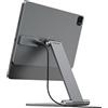 KU XIU X33 PRO MAX Supporto di Ricarica Magnetico per iPad Pro 11 M4 (2024) Solo, Supporto Tablet Pieghevole in Lega di Alluminio per Scrivania, Stand Regolabile a 360° con Cavo USB-C da 1M
