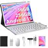 PIXGOOD Tablet 10 pollici Android 15 con 5G WiFi, 36GB RAM+256 GB ROM (1TB espandibile), Octa Core 2.0 GHz Tablet, 8000mAh, 5MP+8MP, WLAN, Bluetooth, GPS, Tablet in Offerta con tastiera ect (or)