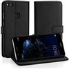 Simpeak Cover Compatibile per Huawei P10 Lite, Custodia Compatibile per Huawei P10 Lite in Pelle Portafoglio con Supporto,Nero