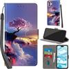 PHINIENLAND Cover per iPhone 16 Case PU Pelle Custodia [Kickstand] [Chiusura magnetica] [Slot per Schede], Portafoglio Flip Custodia per iPhone 16,Montagna