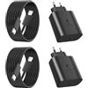 ATTNINE 45 W Caricatore USB C Rapido 2 Pack con Cavo Tipo C 1.8M, Adattatore di alimentazione USB C Compatibile con Samsung Galaxy S25 S24+ S24 Ultra S23 Ultra Note20 A54 A53 Z Fold5 Fold4 (45W USB C 2 Pack)
