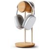 Fenge Porta Cuffie da Scrivania, in Legno Massello Naturale e Metallo, Universale, Base Ponderata con Archiviazione, Supporto Cuffie Gaming PC, per Espositore, Ufficio Casa (Rovere)