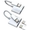 HOYULLI Adattatore Jack USB C(2pack)Doppio Tipo C Ricarica E Cuffie AUX Audio Cavo Per Apple IPhone Compatibile Samsung Auricolari Accessori Adapter Type C Caricabatteria SDoppiatore Headphone Splitter tp-BH