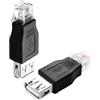 QIANRENON Adattatore per linea telefonica da RJ11 a USB - 6P4C maschio a USB A femmina, convertitore modem RJ11 a USB a 4 pin, connettore di prova per interfaccia telefonica, fax, modem, 2 pezzi