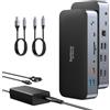 Selore&S-Global MacBook Pro Docking Station supporta modalità di espansione per MacBook Pro 2016-2019/MacBook Air 2018-2019 con Dual 4K HDMI 1080P VGA 2 USB 3.0 & 2.0, 100W PD, lettore di schede SD/TF, Audio &Mic