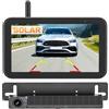 Husgw Telecamera di retromarcia senza fili solare 5 Monitor Camera Solare Kit 1080P HD Telecamera di retromarcia IR Visione Notturna IP66 Impermeabile per furgone (5'' con 1 Telecamere)