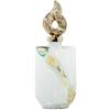 DRW Vaso decorativo con pavimento in vetro e coperchio in alluminio in oro e bianco, 14 x 17 x 9 cm