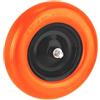 Relaxdays Ruota per carriola 16x4.00-8, Gomma Piena Portata 200 kg, Cerchio e ASSE in Acciaio, Ricambio Nero-Arancione