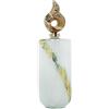 DRW Vaso decorativo in vetro e coperchio in alluminio dorato e bianco 49 x 19 x 13 cm
