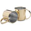 ECHTWERK Set di 2 bicchieri in rame infrangibili in acciaio inox - Ideali per gin, vodka, birra e bevande fredde - Confezione regalo - Edizione oro - 480 ml