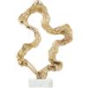 DRW Scultura decorativa in alluminio con base in marmo in oro e bianco 56x37x7,5 cm