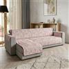 Italian Bed Linen Copridivano GLAMOUR Penisola SINISTRA Made in Italy - Salvadivano con Fondo in Gomma Antiscivolo e Braccioli, Seduta 190 cm, Proteggi Divano Artigianale Lavabile in Tinta Unita - BORDEAUX
