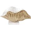 DRW Centro Decorativo per Tavolo con Base in Alluminio e Marmo in Bianco e Oro 24x42x16,5 cm