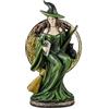 DRW Figura Strega verde seduta sulla luna 12x12x20cm