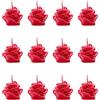 Cereria Di Giorgio - Confezione da 12 Candele a Forma di Bocciolo di Rosa - Colore Rosso - Altezza 3 cm - Ideale come Bomboniera per Eventi e Matrimoni - Artigianale