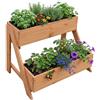Relaxdays aiuola Verticale, 2 Cassette, HxLxP: 51,5×62,5×44 cm, Giardino, Balcone & terrazza, Abete, Arancione