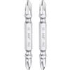 QUARKZMAN 2pz Punte Cacciavite Magnetica Doppio Estremità 6mm PH2 65mm Lunghezza 1/4 Esagonale Asta Acciaio S2 Due Lati Phillips Croce Cacciavite Bit, Tono Argento