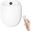 TECKZOON Bidet Smart con Sedile WC Riscaldato, Acqua Calda Istantanea, Asciugatura ad Aria Calda, Ugello Autopulente con Sterilizzazione UV, Deodorizzazione, Pressione Acqua Regolabile e Luce Notturna